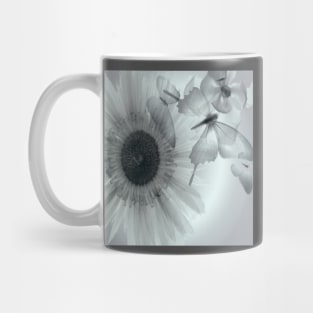 Transparent flower with butterflies Mug